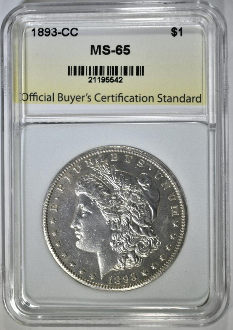 1893-CC MORGAN DOLLAR, OBCS GEM BU: CHECK OUT OUR UPCOMING AUCTIONS ESTIMATE $25000 - $30000.