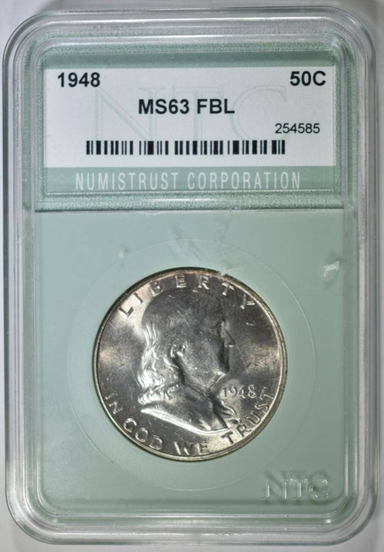 1948 FRANKLIN HALF DOLLAR NTC CH BU FBL (1 of 4)