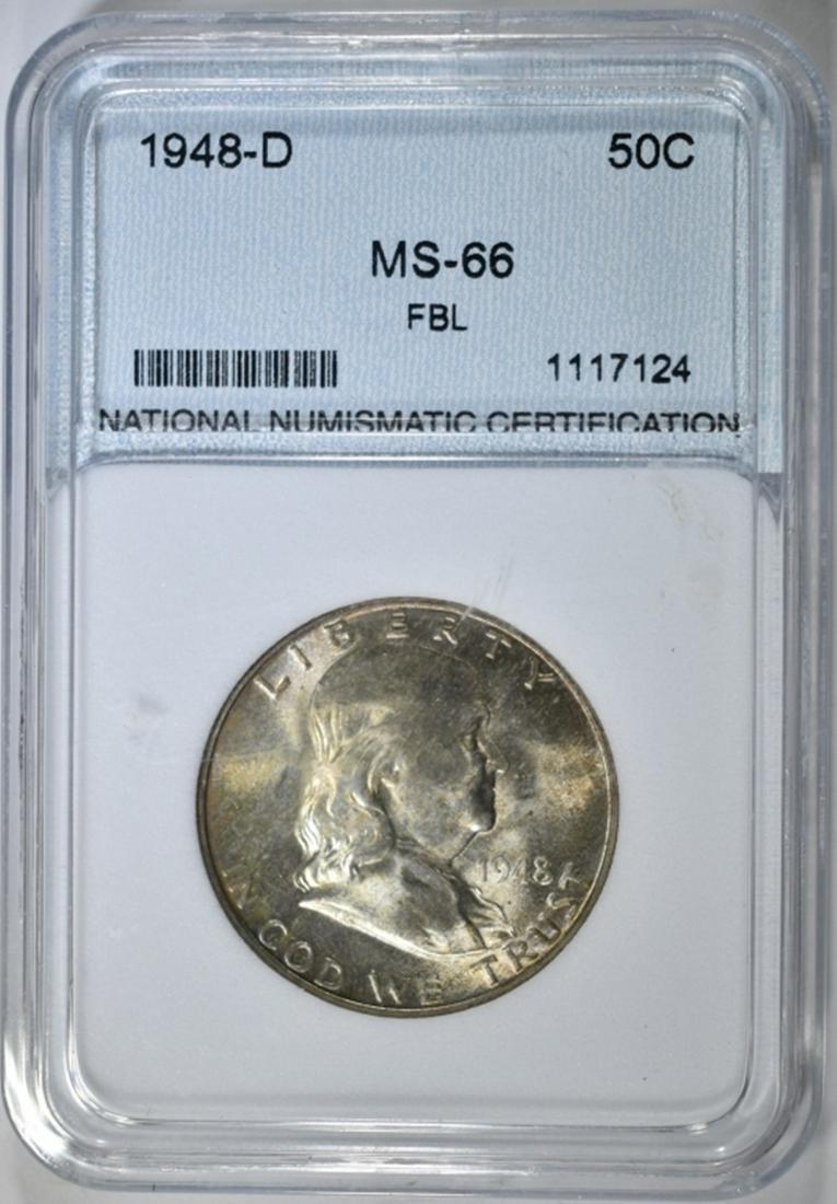 1948-D FRANKLIN HALF DOLLAR NNC SUPERB GEM BU FBL (1 of 4)