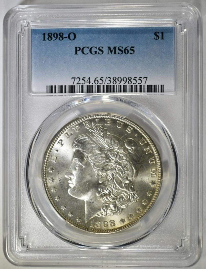 1898-O MORGAN DOLLAR PCGS MS-65: BID WITH SILVER CITY AUCTIONS ESTIMATE $150 - $175.