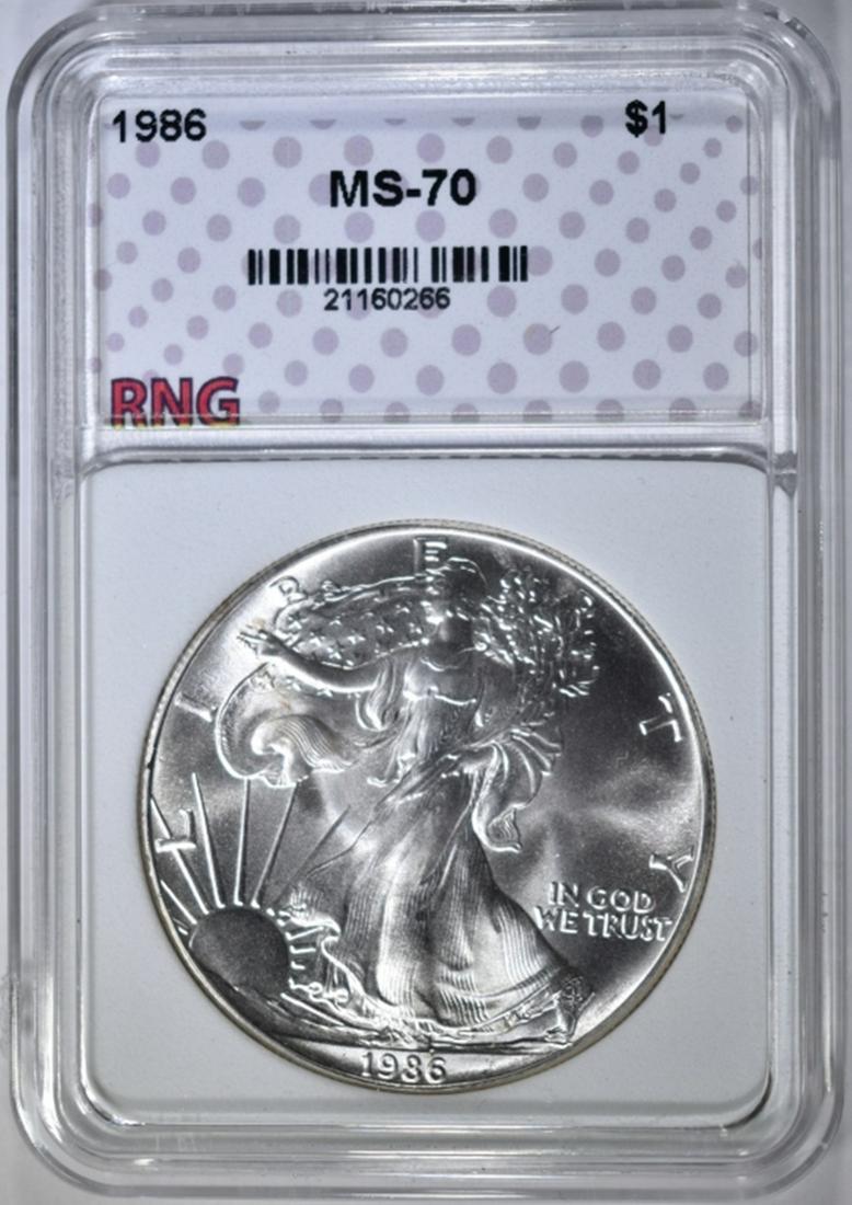 1986 AMERICAN SILVER EAGLE  RNG PERFECT GEM (1 of 4)