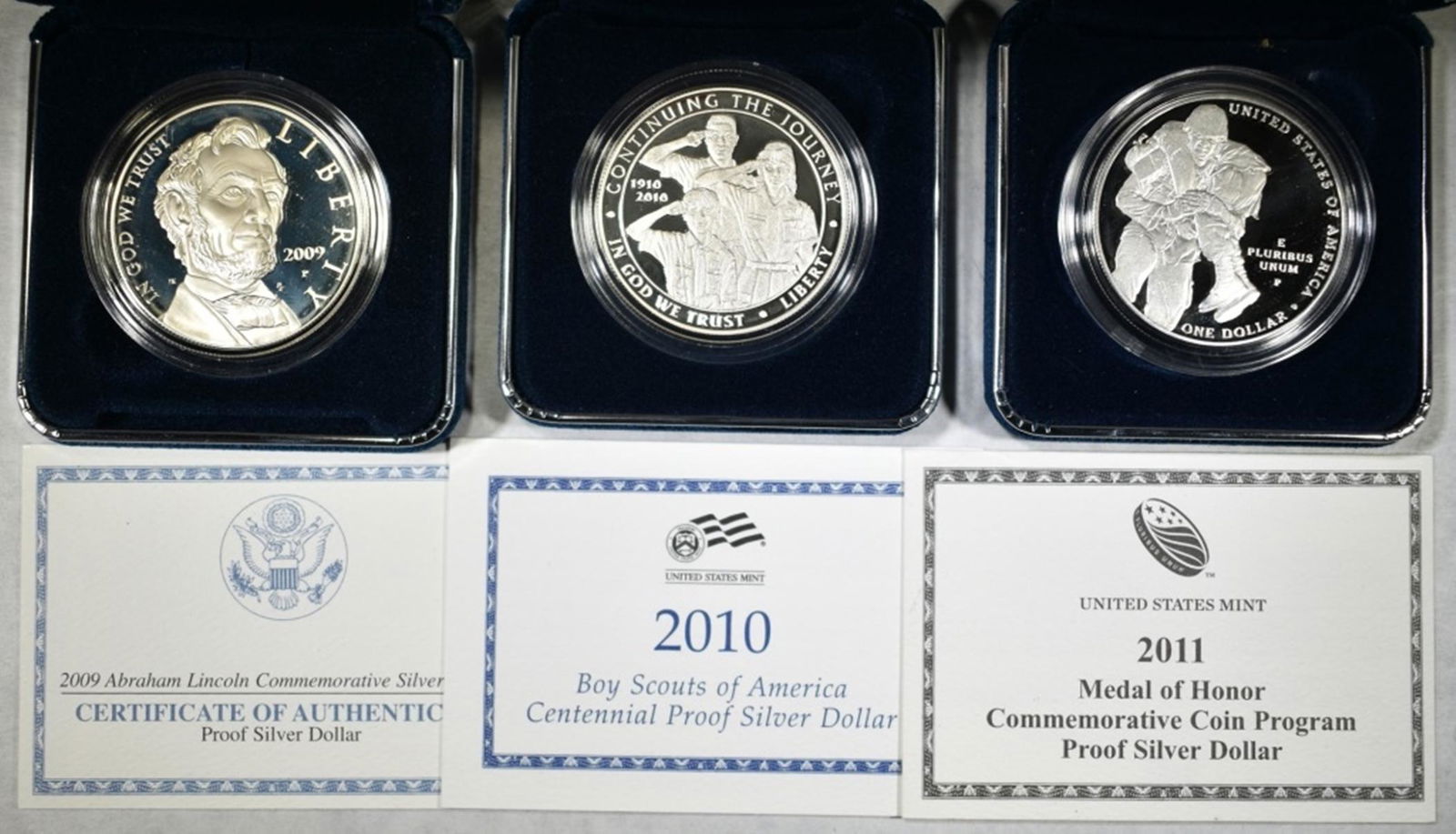MODERN PROOF COMMEM SILVER DOLLAR LOT: (1 of 3)