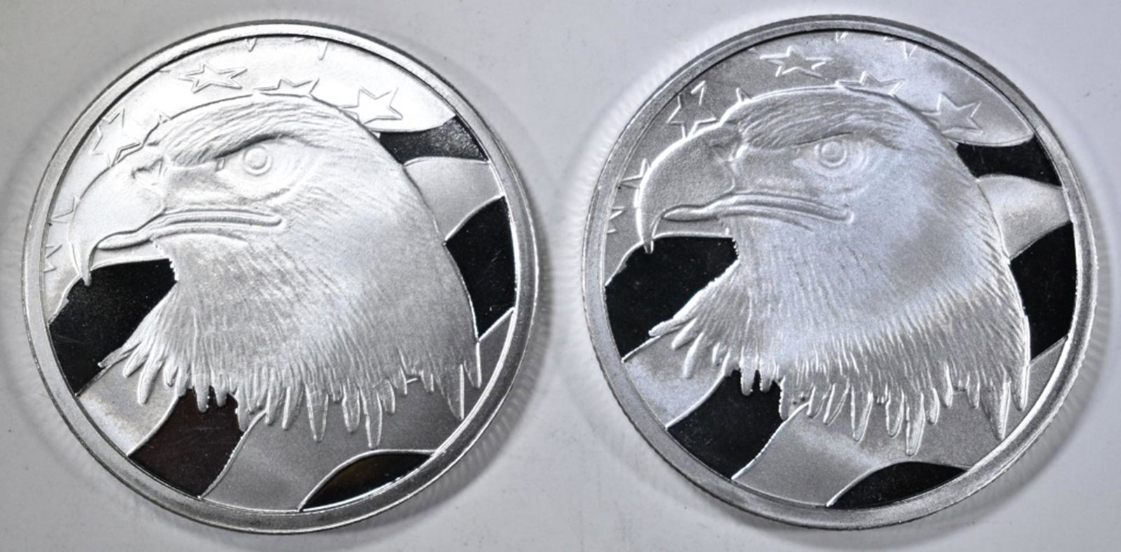 2-PLEDGE OF ALLEGIANCE 1oz .999 SILVER ROUNDS: TOP RATED AUCTION HOUSE ESTIMATE $65 - $75.