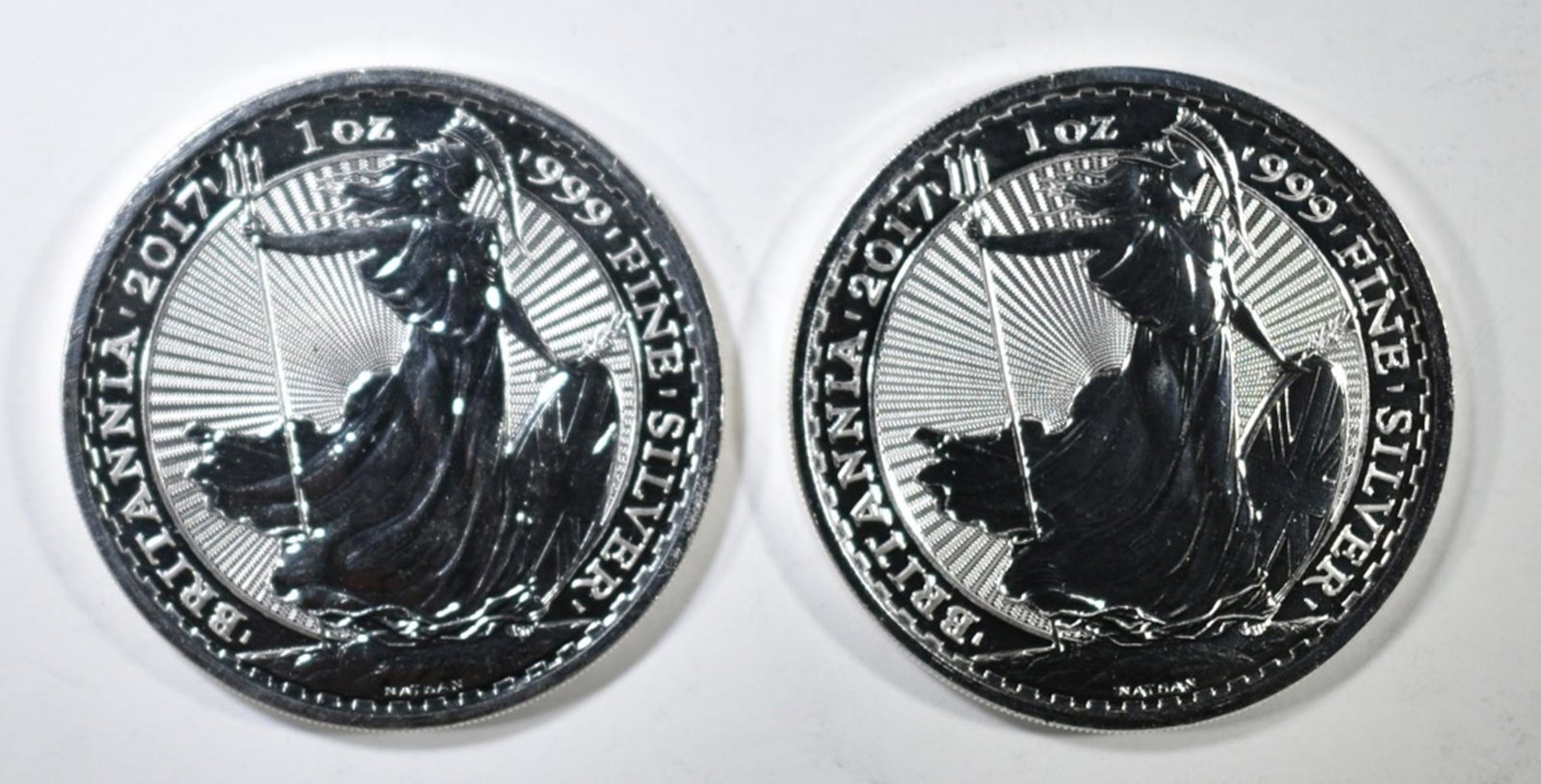 2-2017 1oz SILVER BRITISH BRITANNIA COINS: LEADERS IN ON-LINE AUCTIONS ESTIMATE $65 - $75.