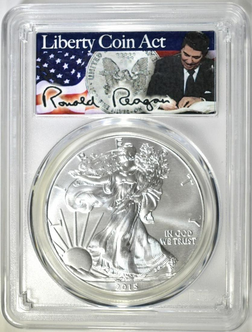 2015 SILVER EAGLE PCGS MS-70 RONALD REAGAN (1 of 4)