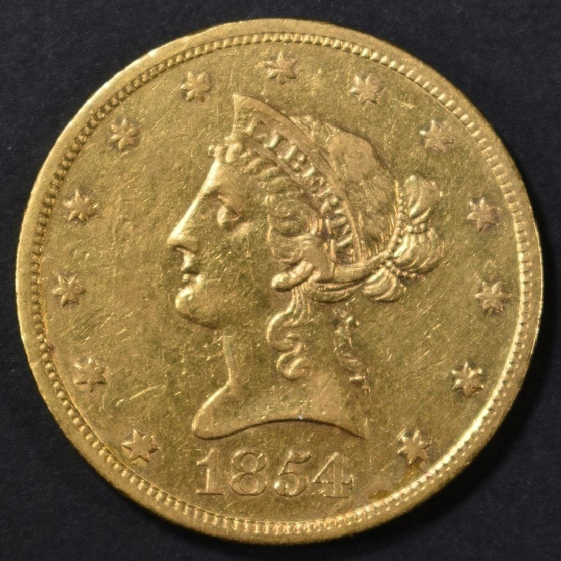 1854-S $10 GOLD LIBERTY  CH AU (1 of 2)