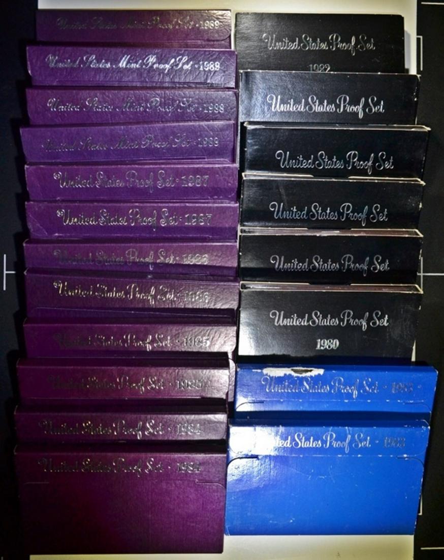 2-EACH 1980-89 U.S. CLAD PROOF SETS (1 of 3)