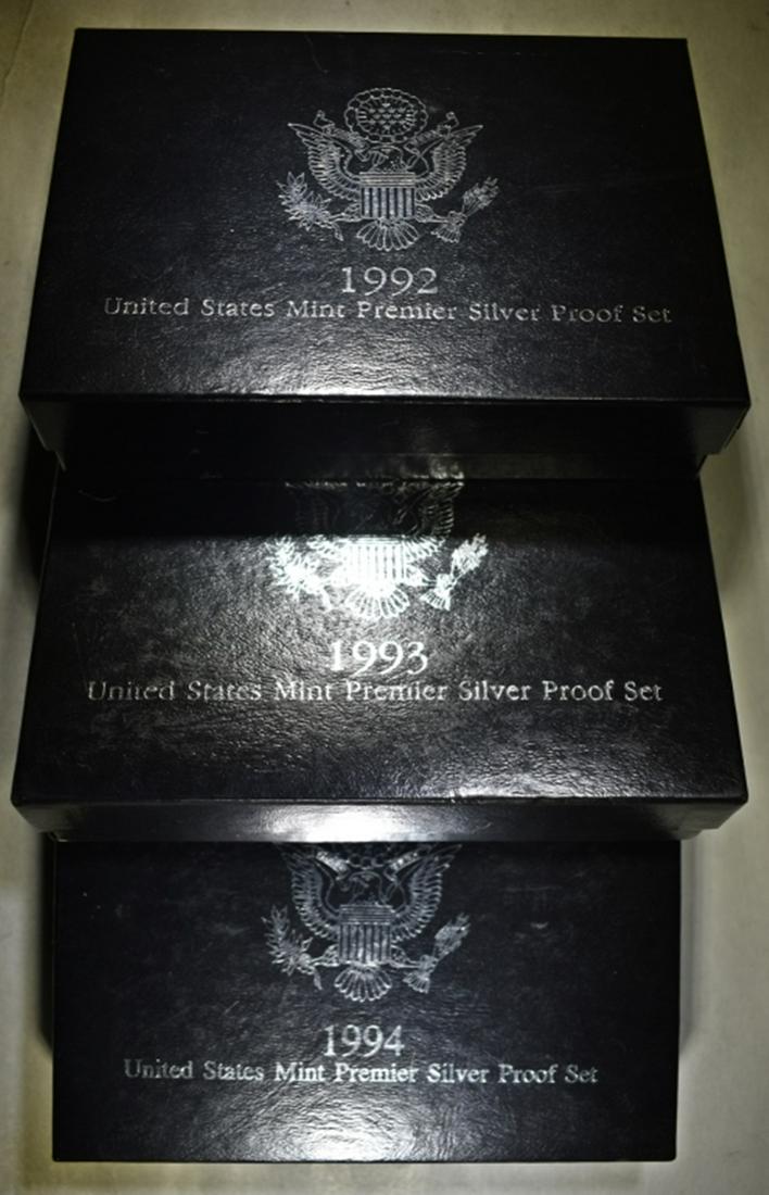 1992, 93 & 94 U.S PREMIER PROOF SILVER SETS (1 of 3)