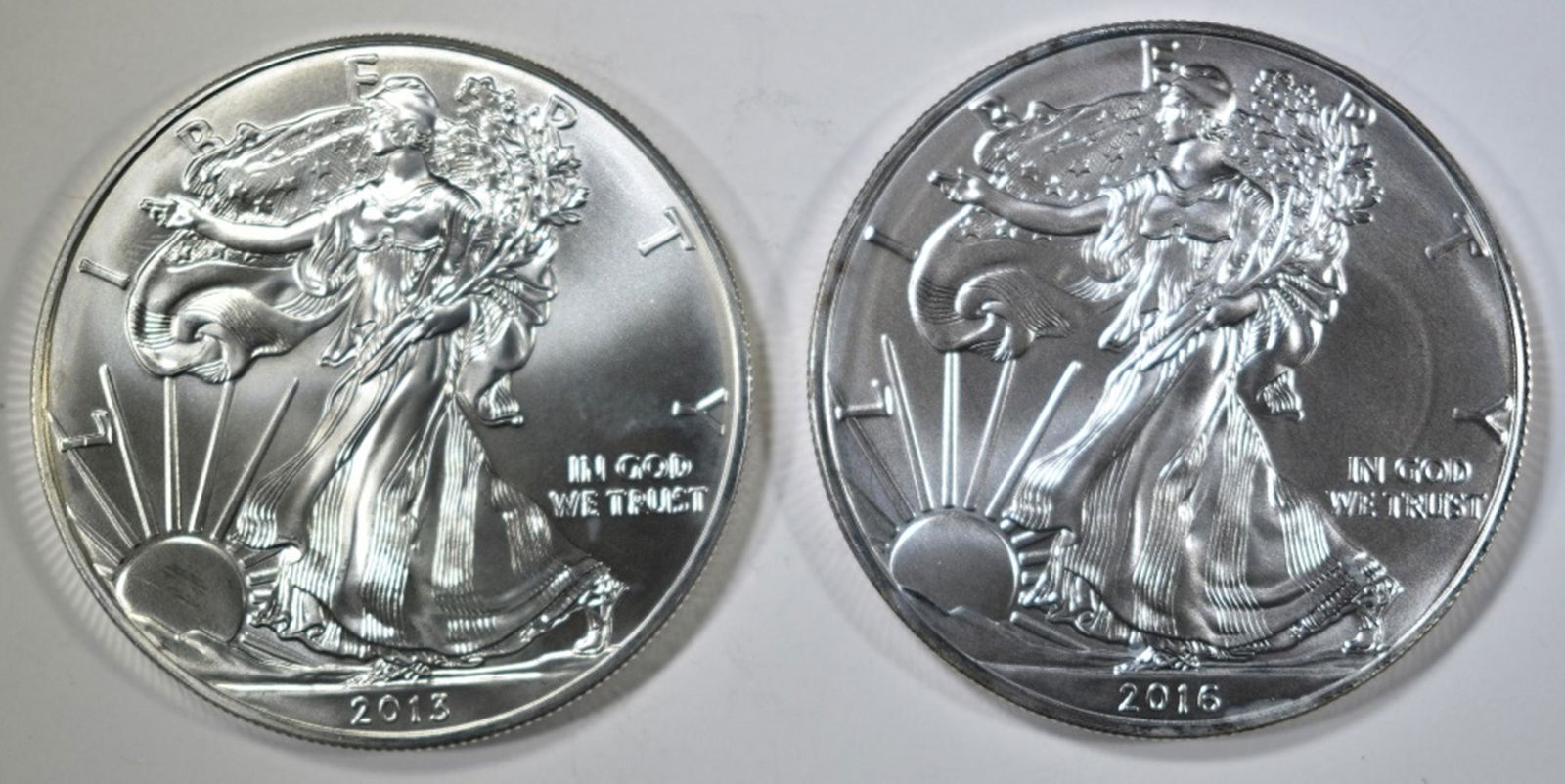 2013 & 16 BU AMERICAN SILVER EAGLES (1 of 2)