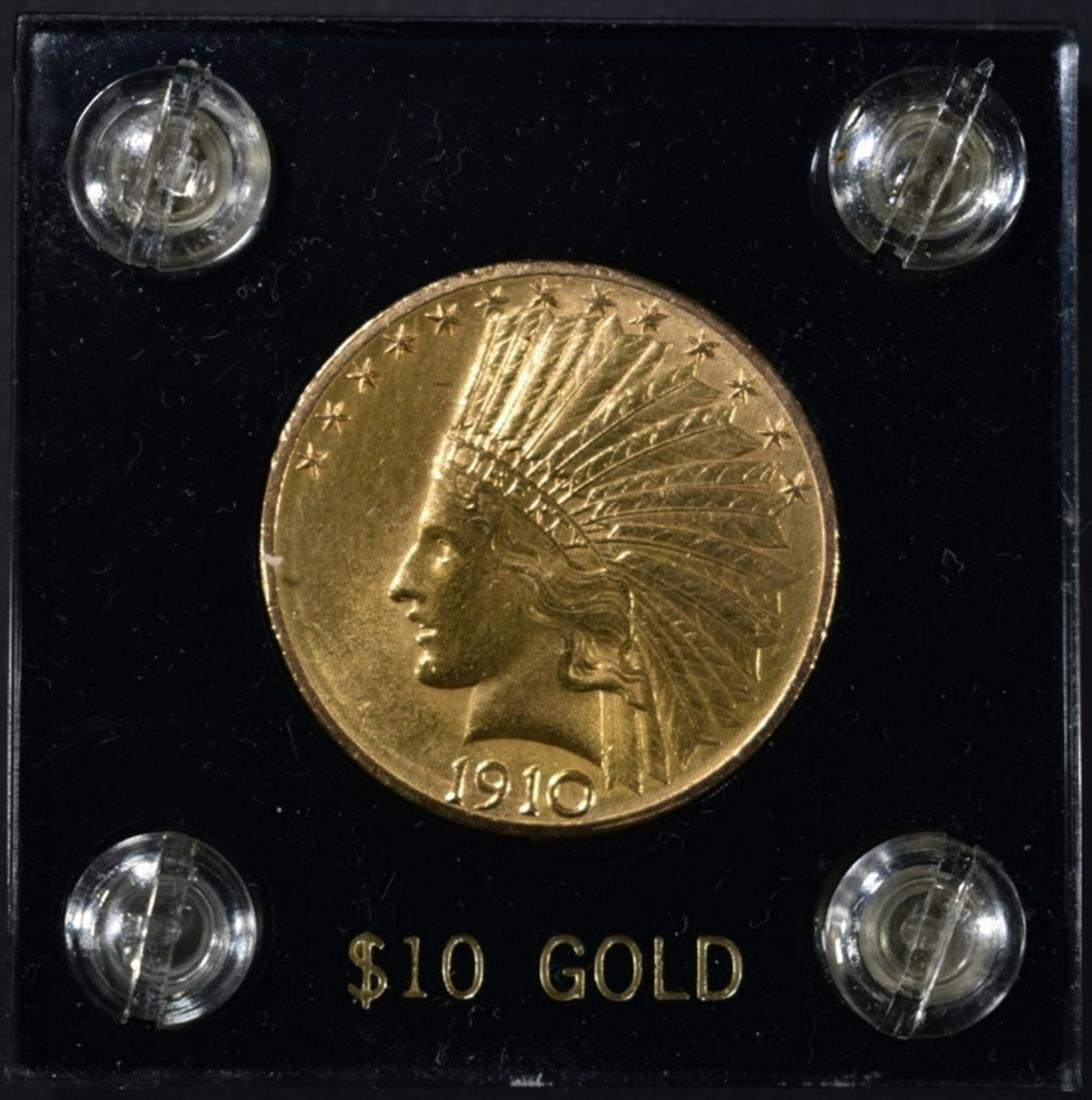 1910-D $10.00 GOLD INDIAN CH BU IN PLASTIC HOLDER (1 of 4)