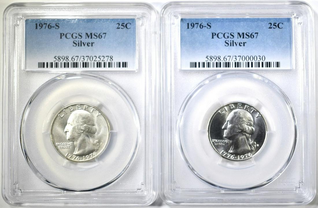 2 1976-S SILVER WASHINGTON QUARTERS PCGS MS-67 (1 of 2)
