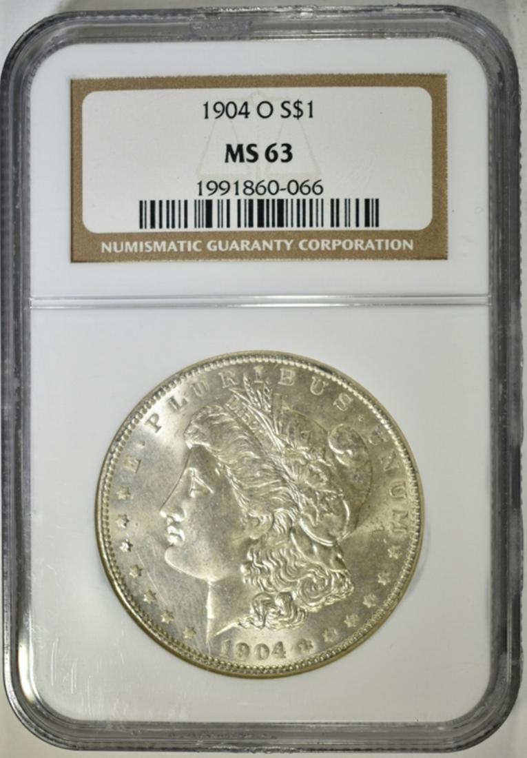 1904-O MORGAN DOLLAR, NGC MS-63 (1 of 4)