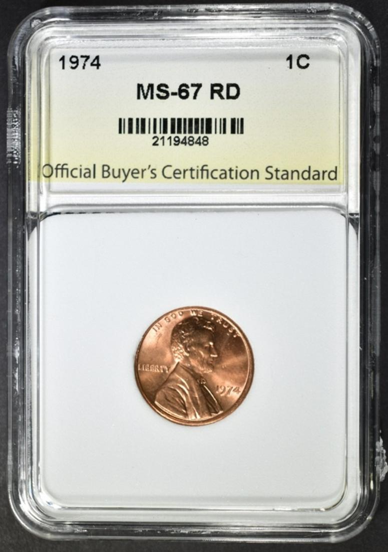 1974 LINCOLN CENT, OBCS SUPERB GEM BU RED (1 of 4)