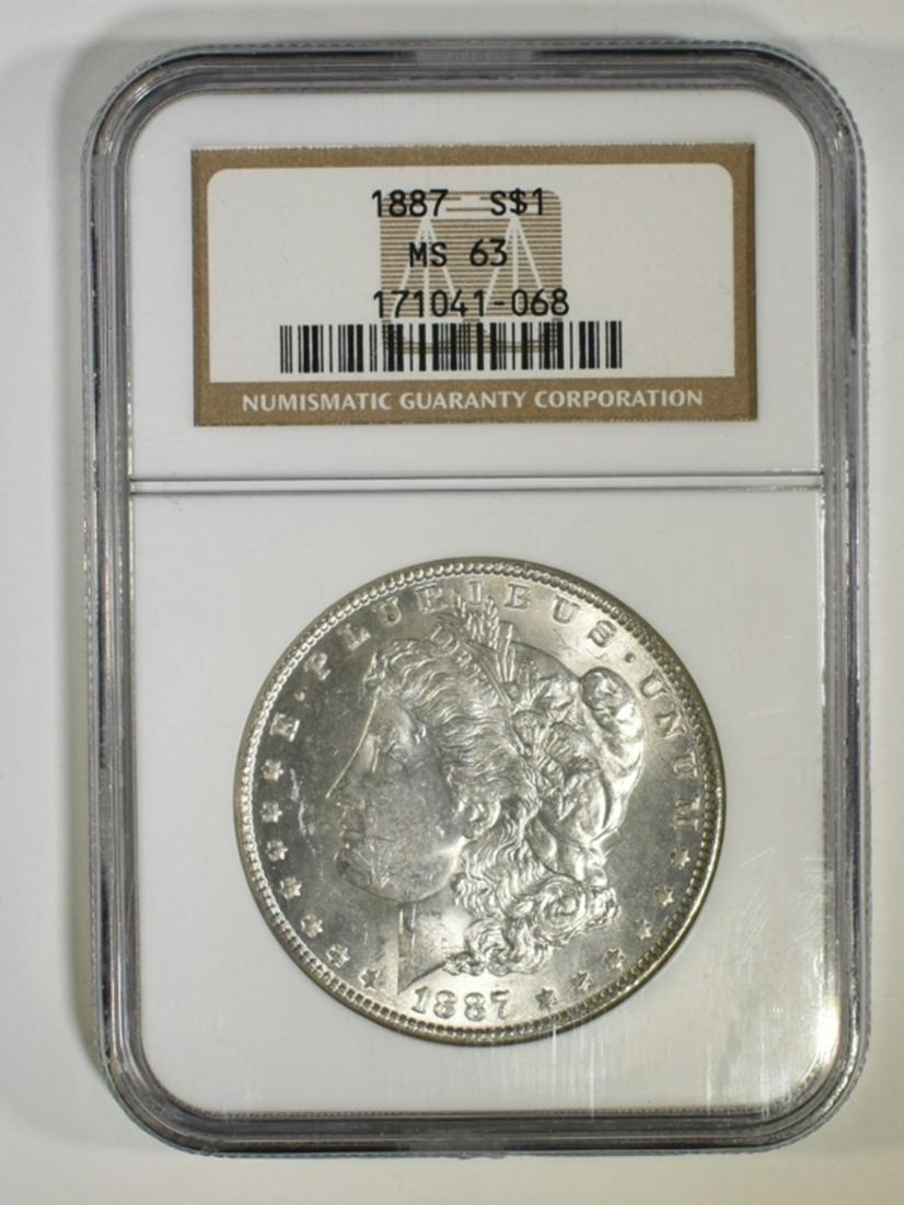 1887 MORGAN DOLLAR, NGC MS-63 (1 of 4)