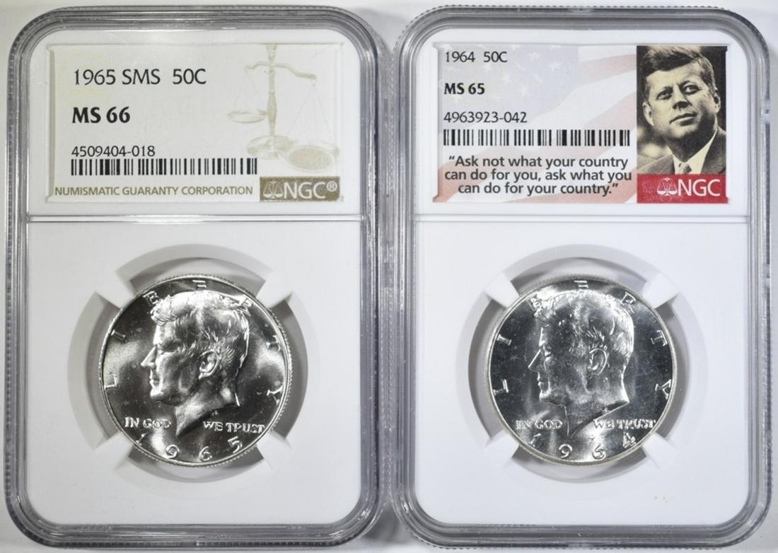 2-NGC GRADED KENNEDY HALF DOLLARS (1 of 2)