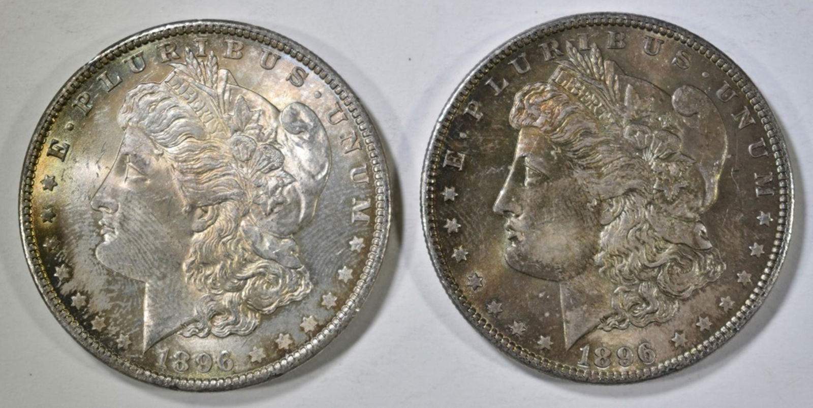 2 1896 MORGAN DOLLARS   CH BU  COLOR (1 of 2)