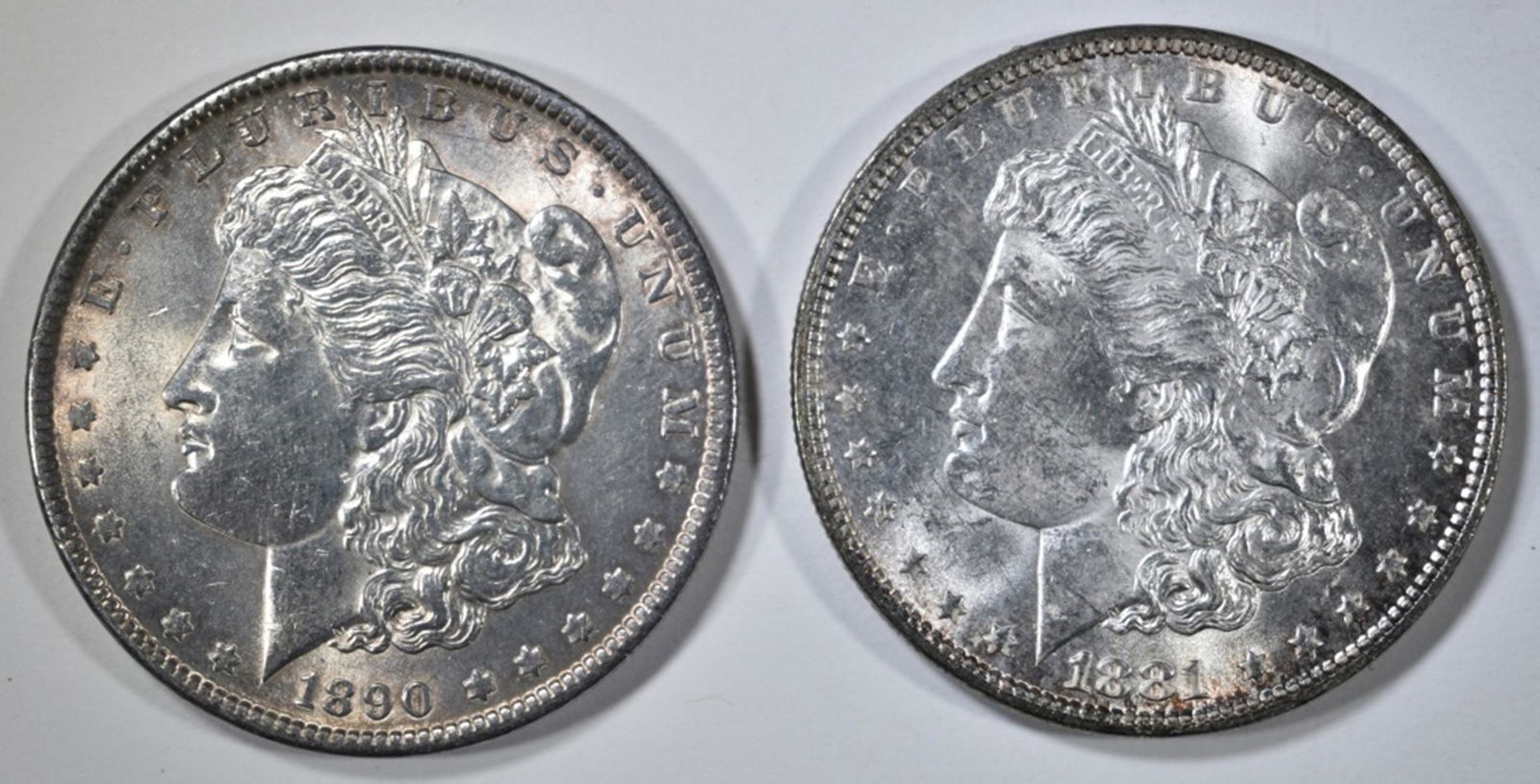 1881 & 1890 MORGAN DOLLARS  BU (1 of 2)