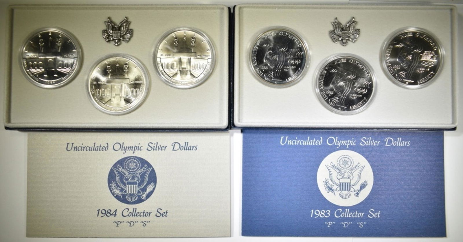 1982 & 84 OLYMPIC P-D-S COMMEM DOLLAR SETS (1 of 3)