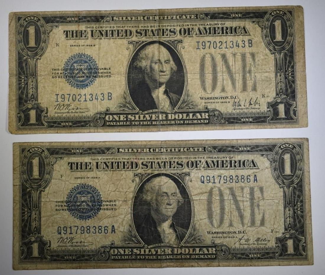 1928 A & 1928 B $1 SILVER CERTIFICATES (1 of 2)