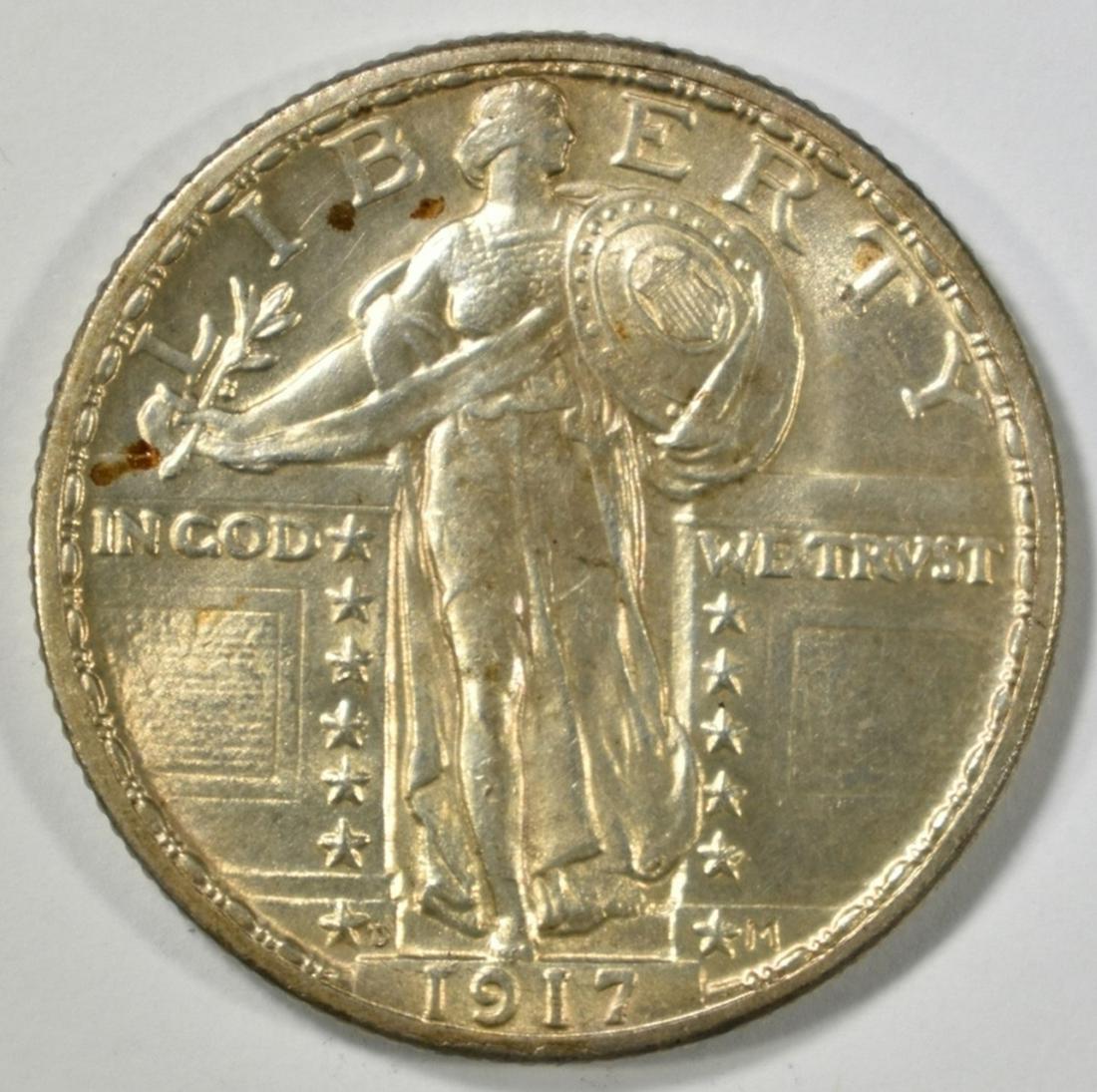 1917-D T2 STANDING LIBERTY QUARTER, CH/GEM BU (1 of 2)