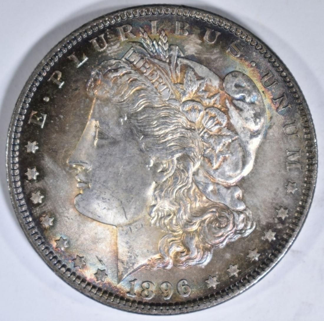 1896 MORGAN DOLLAR CH BU RAINBOW COLOR (1 of 2)