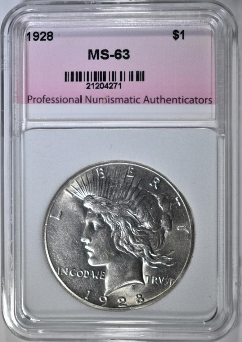 1928 PEACE DOLLAR, PNA CH BU (1 of 4)