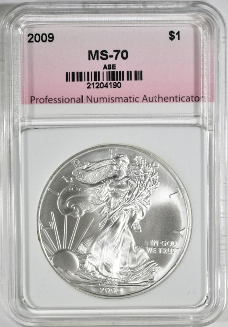 2009 AMERICAN SILVER EAGLE, PNA PERFECT GEM BU (1 of 4)