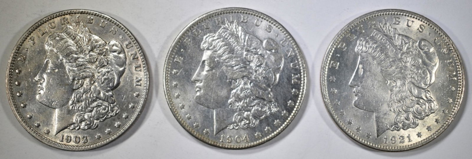 1903 AU, 04-O BU, & 1921 BU MORGAN DOLLARS (1 of 2)