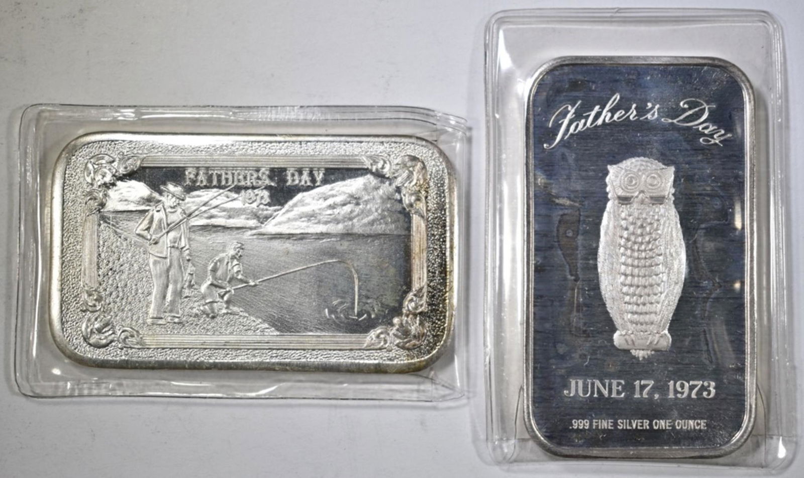 2-VINTAGE ONE OUNCE .999 SILVER BARS (1 of 2)