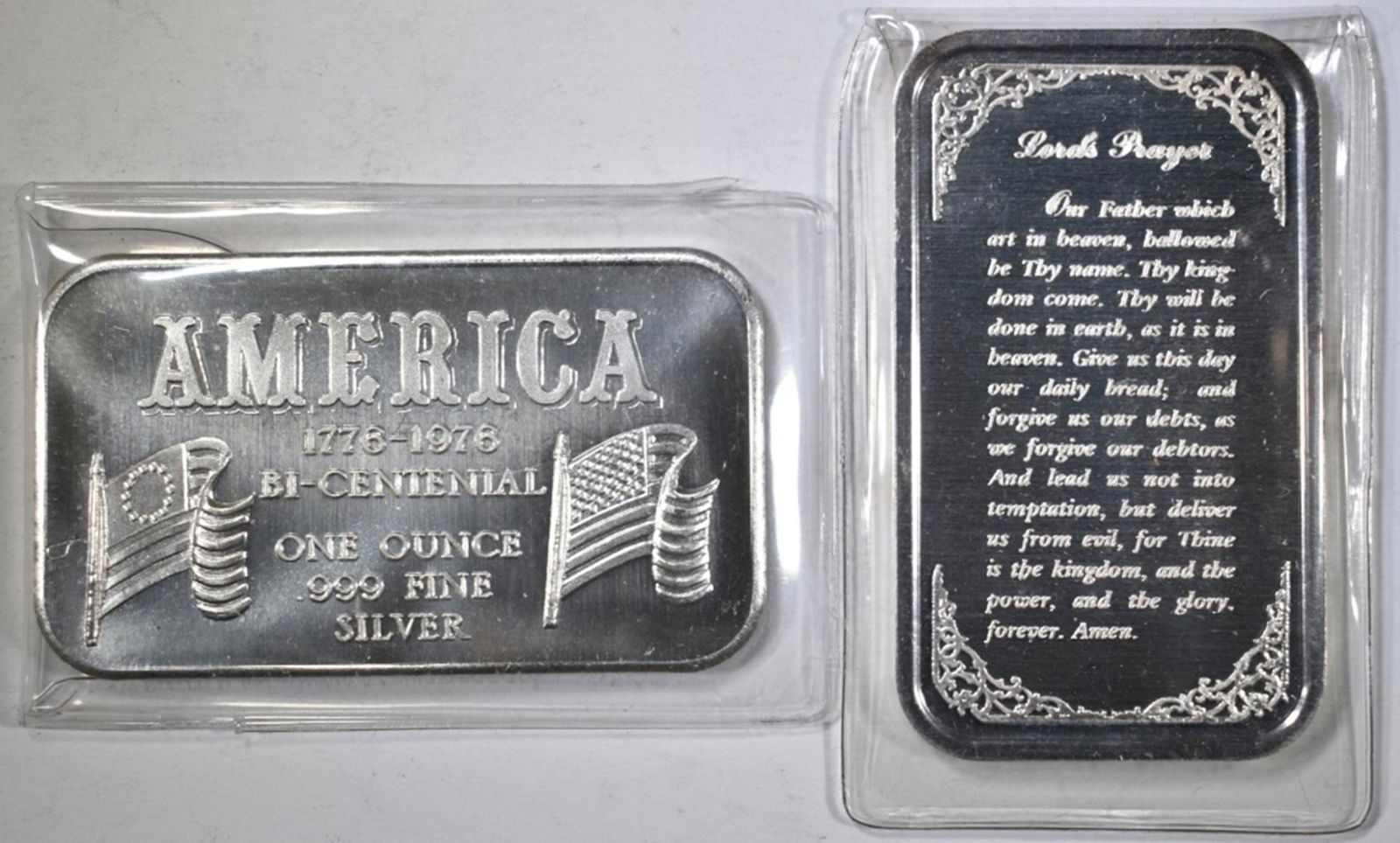 2-VINTAGE ONE OUNCE .999 SILVER BARS (1 of 2)