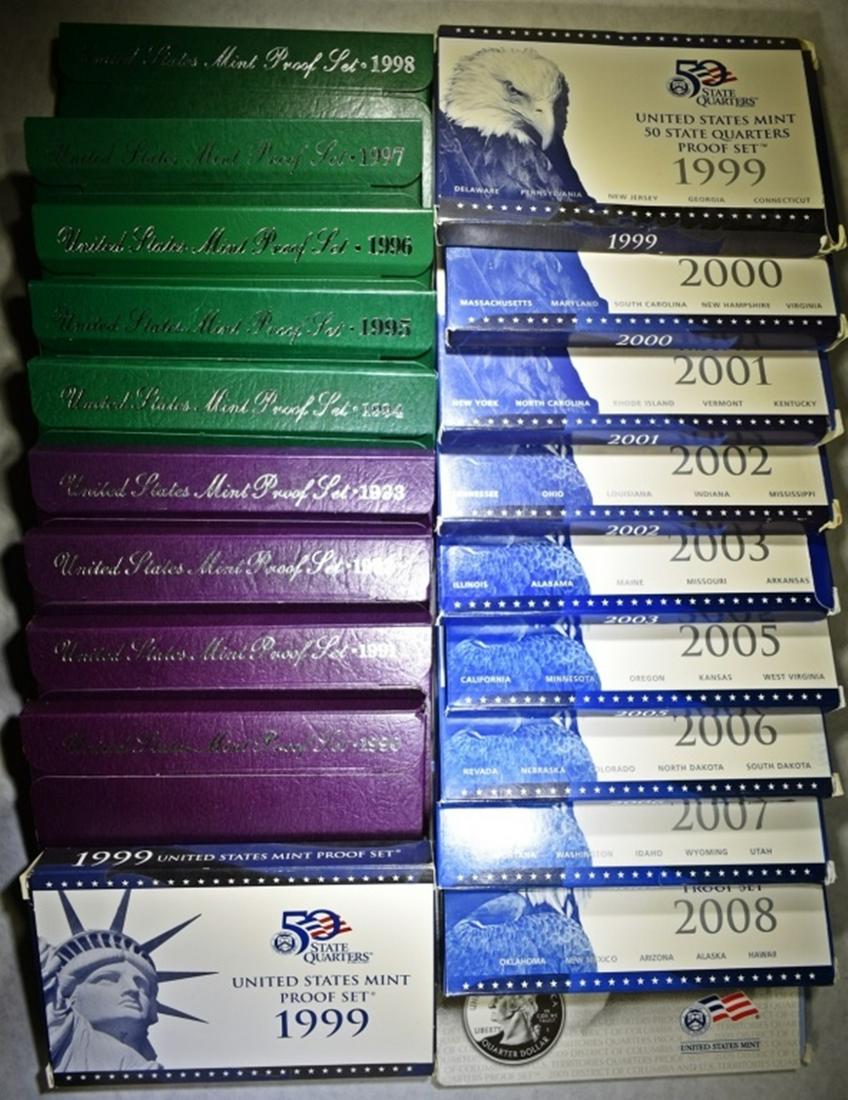 U.S. MINT PROOF SET COLLECTION: (1 of 9)