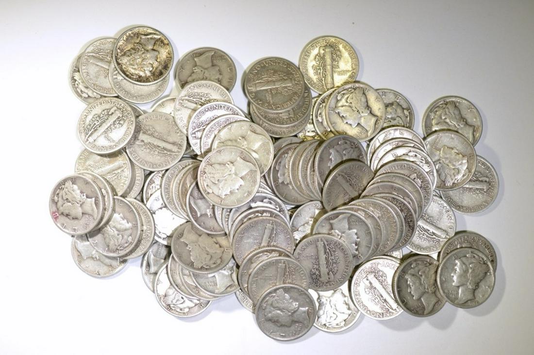 $10 FACE VALUE CIRC RANDOM DATE MERCURY DIMES (1 of 1)