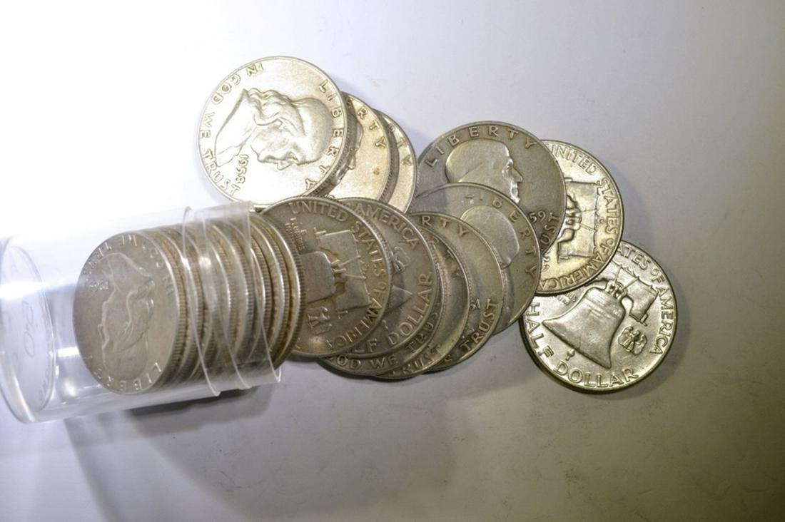 $10 FACE VALUE CIRC FRANKLIN HALF DOLLARS (1 of 1)