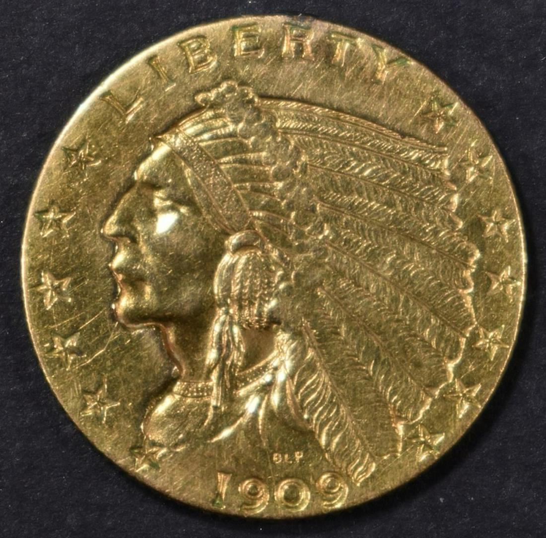 1909 $2.5 GOLD INDIAN AU (1 of 2)