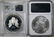 LOT OF 2 GRADED AMERICAN SILVER EAGLES: - 2