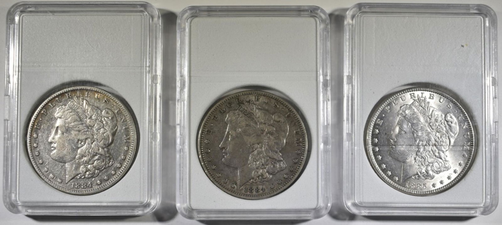 2 1884-S VF & 1885 AU/BU MORGAN DOLLARS (1 of 2)