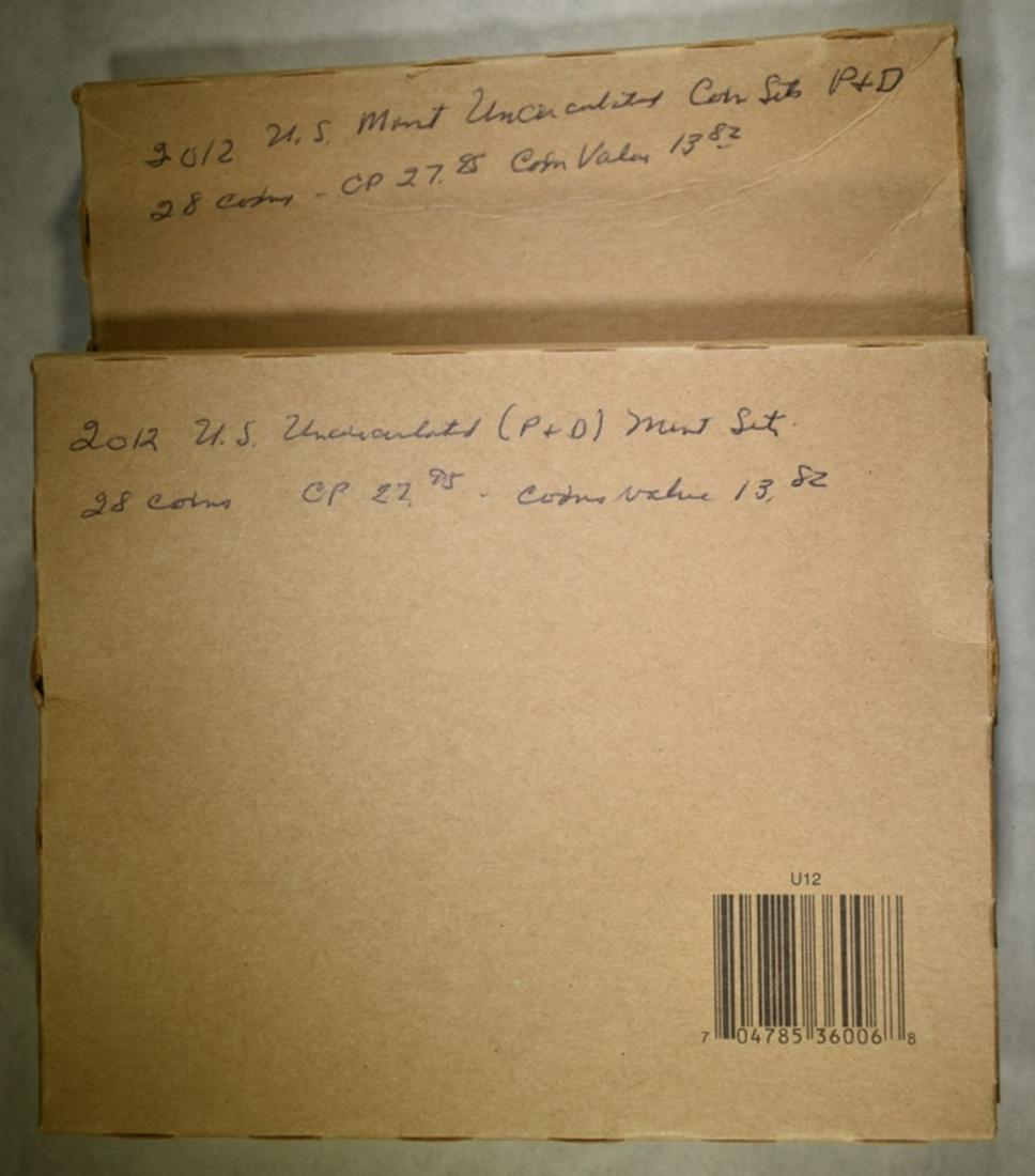 2-2012 U.S. MINT UNC SETS, SEALED BROWN PACKAGING (1 of 1)
