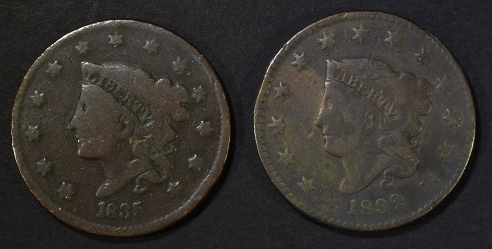 LOT OF 2 LARGE CENTS: (1 of 2)
