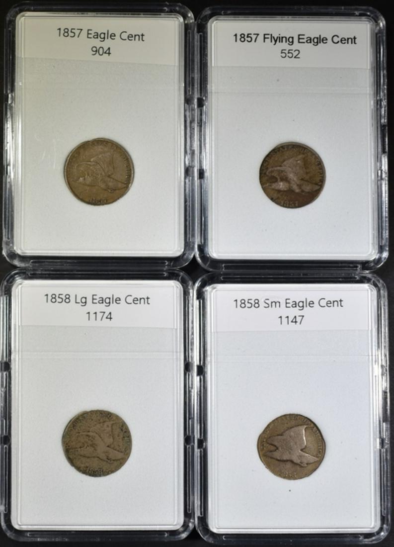 LOT OF 4 FLYING EAGLE CENTS: (1 of 2)