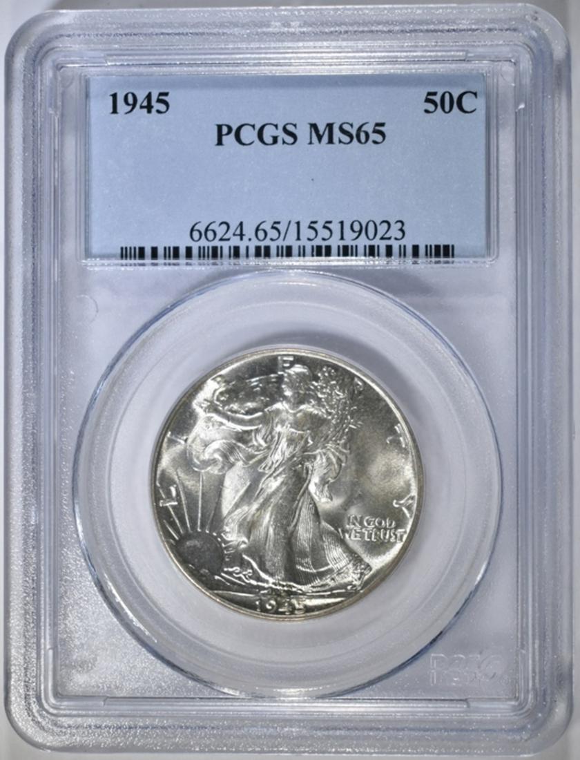 1945 WALKING LIBERTY HALF DOLLAR PCGS MS-65 (1 of 4)