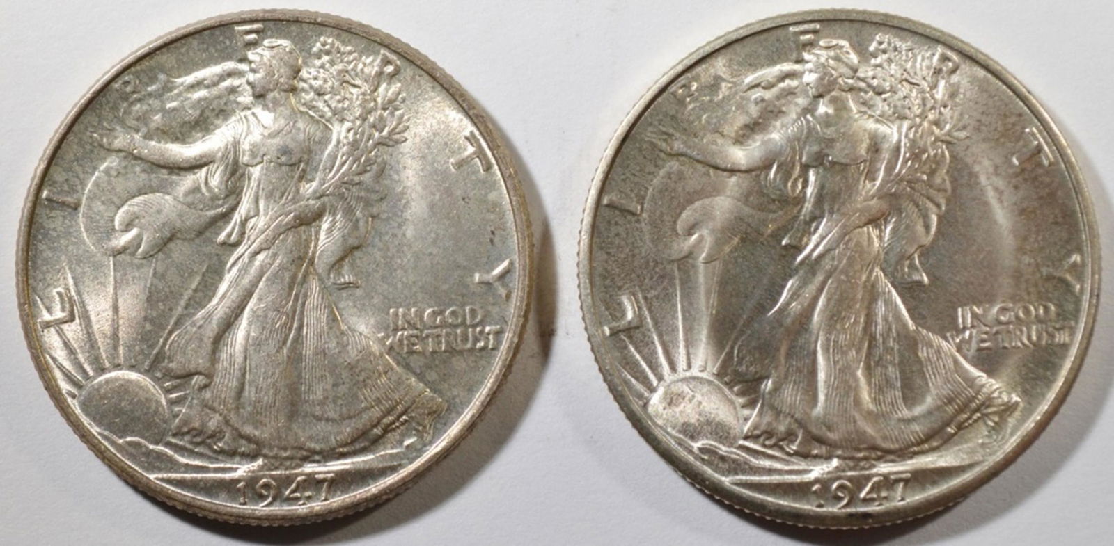 1947-P,D WALKING LIBERTY HALVES CH BU (1 of 2)