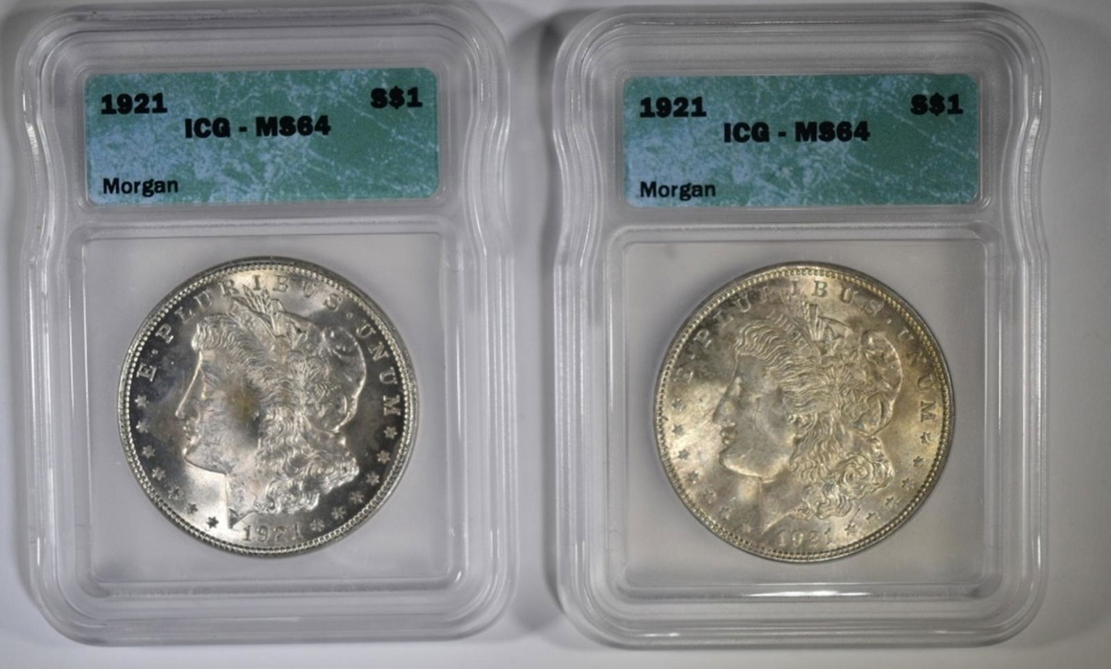 2-1921 MORGAN DOLLARS, ICG MS-64 (1 of 2)