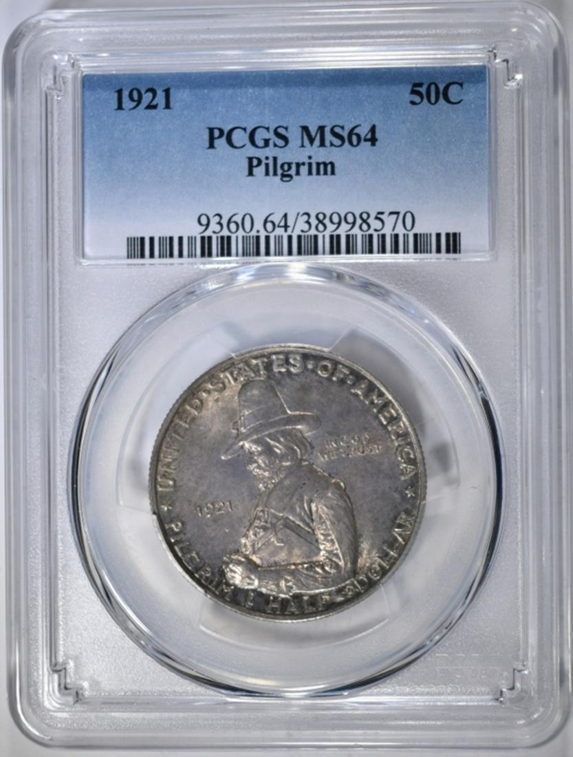 1921 PILGRIM COMMEM HALF DOLLAR  PCGS MS-64 (1 of 4)