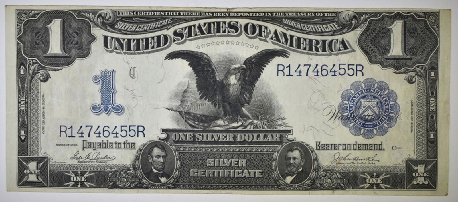 1899 $1 BLACK EAGLE SILVER CERTIFICATE FINE (1 of 2)