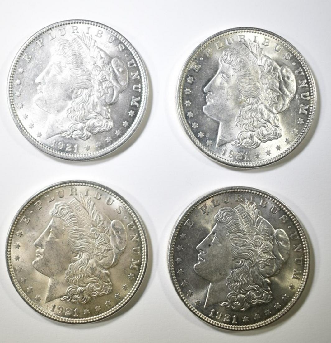 4-VERY NICE CIRC 1921 MORGAN DOLLARS: BID WITH SILVER CITY AUCTIONS ESTIMATE $125 - $140.