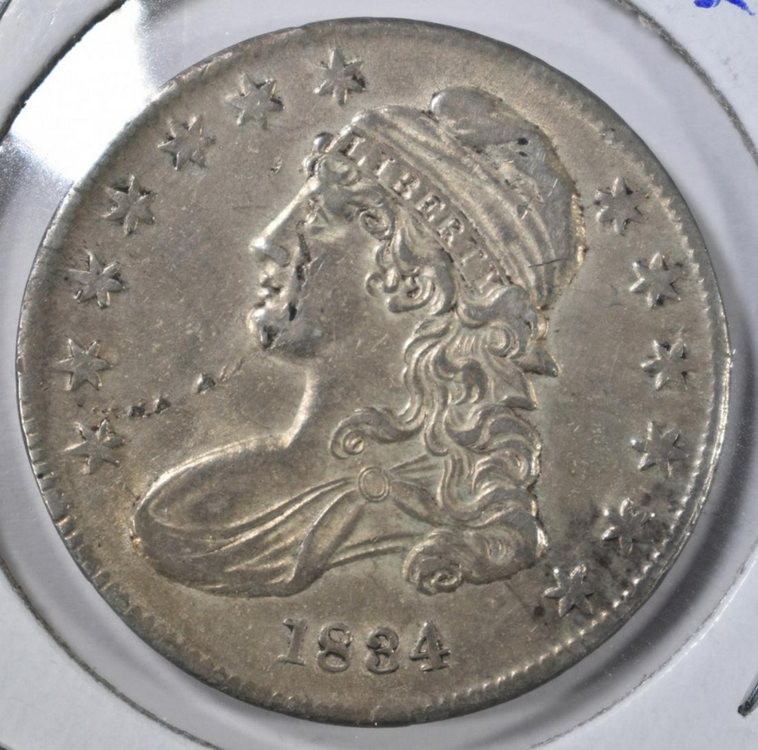 1834 BUST HALF DOLLAR AU: LEADERS IN ONLINE AUCTIONS ESTIMATE $550 - $650.