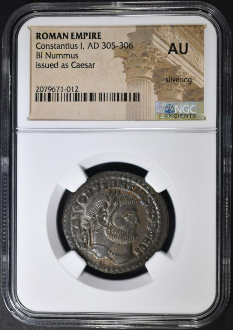 AD 305-306 CONSTANTIUS I  NGC AU SILVERING (1 of 4)