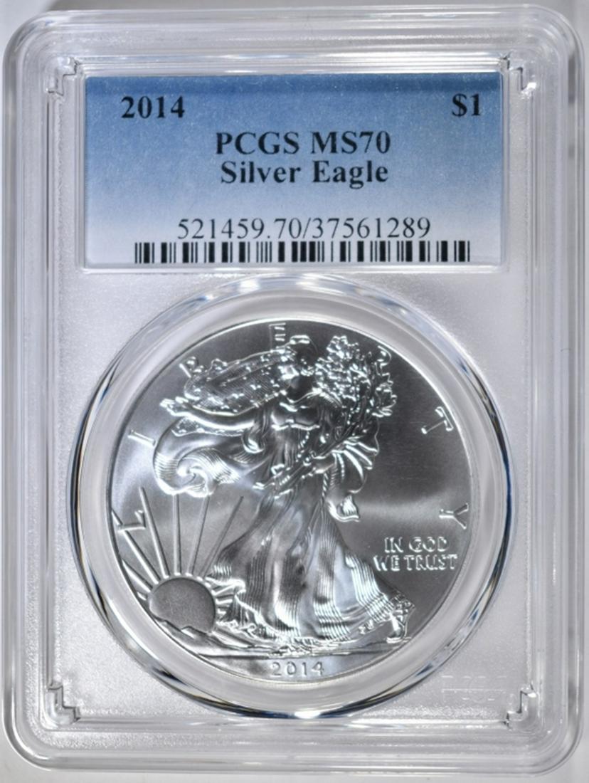 2014 AMERICAN SILVER EAGLE PCGS MS70 (1 of 4)