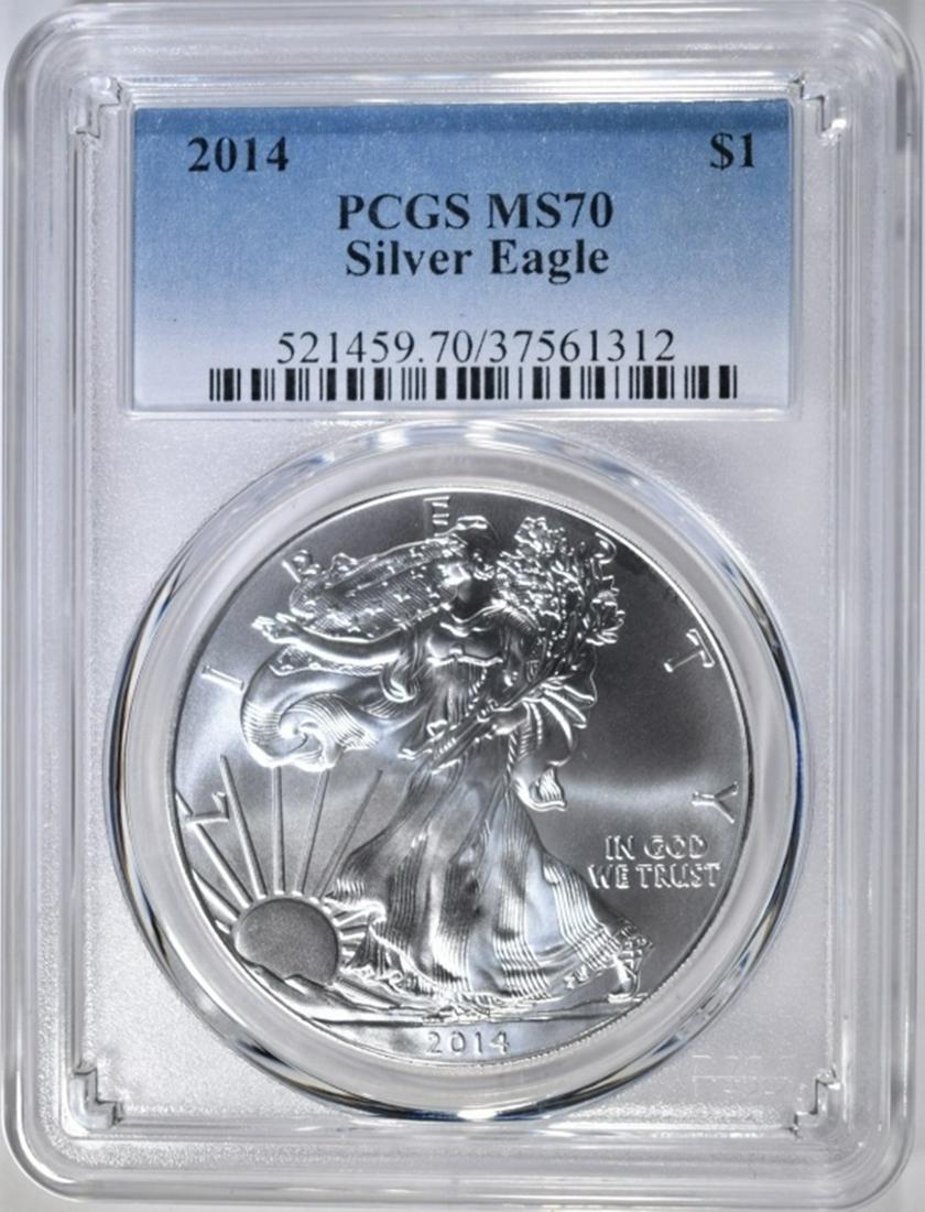 2014 AMERICAN SILVER EAGLE PCGS MS70 (1 of 4)