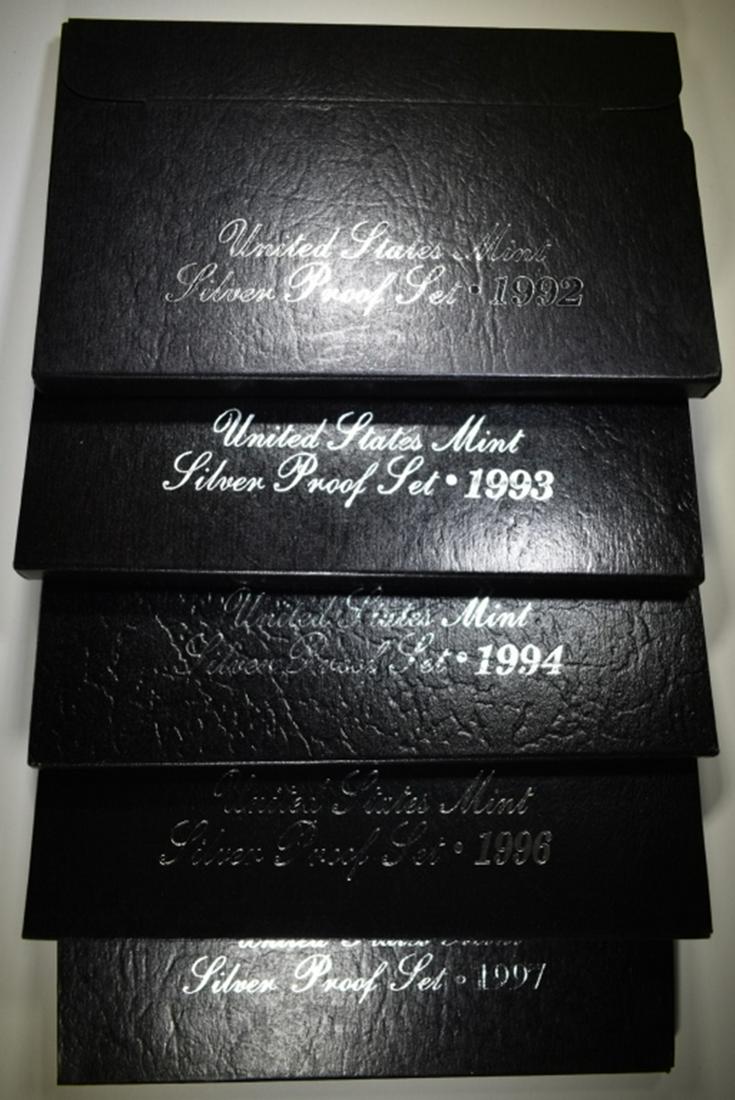 LOT OF 5 U.S. SILVER PROOF SETS (1 of 3)